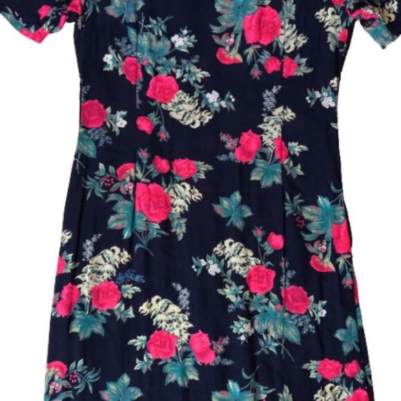 Vintage 90s early 00s dark rose florals maxi fitted dress - Picture 5 of 15